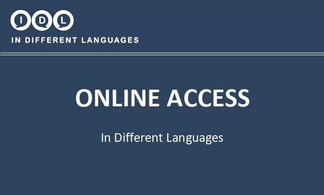 Online access in Different Languages - Image