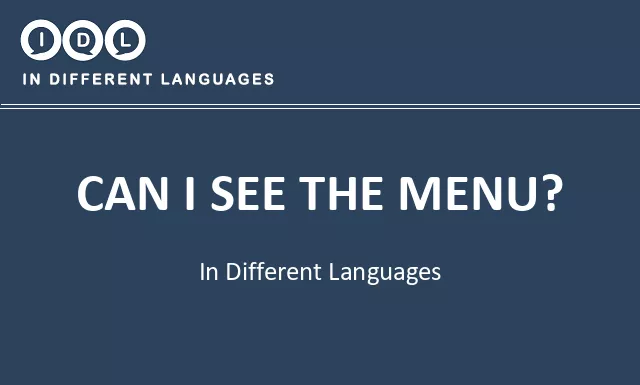 Can i see the menu? in Different Languages - Image