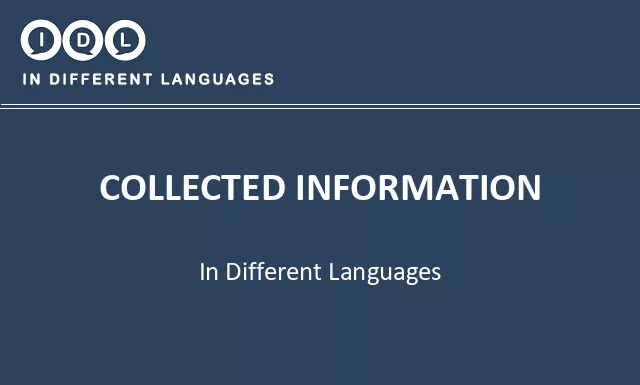 Collected information in Different Languages - Image
