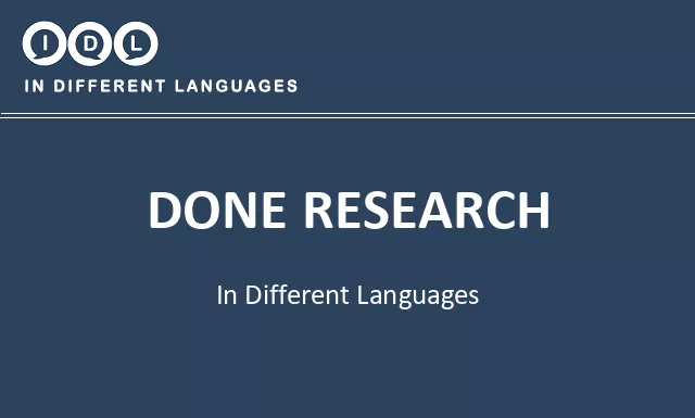 Done research in Different Languages - Image