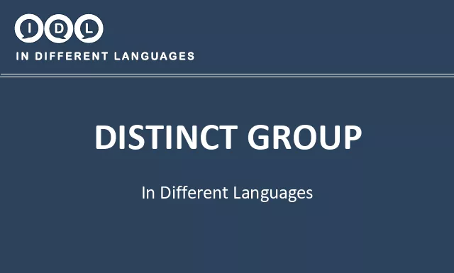 Distinct group in Different Languages - Image