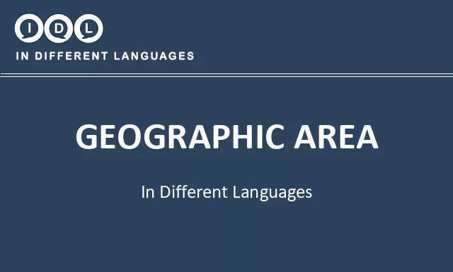 Geographic area in Different Languages - Image