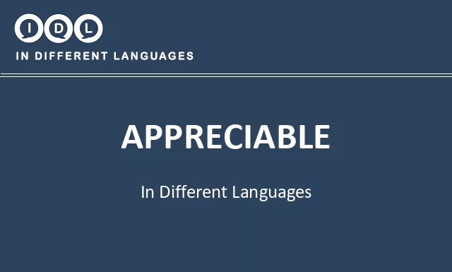 Appreciable in Different Languages - Image