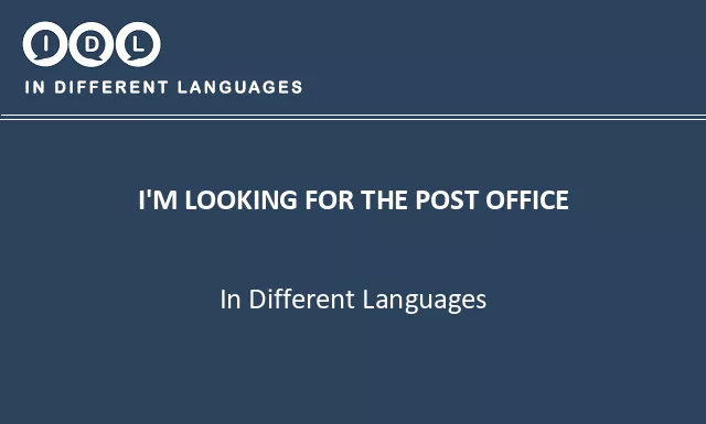 I'm looking for the post office in Different Languages - Image