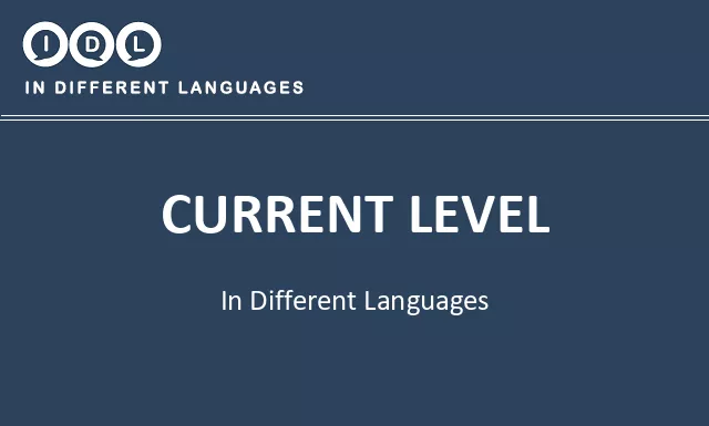 Current level in Different Languages - Image
