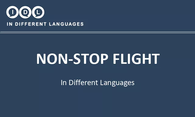Non-stop flight in Different Languages - Image