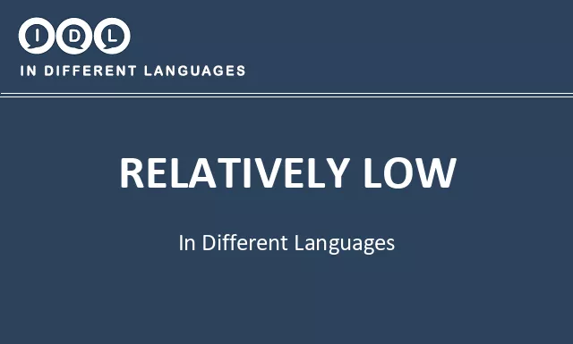 Relatively low in Different Languages - Image