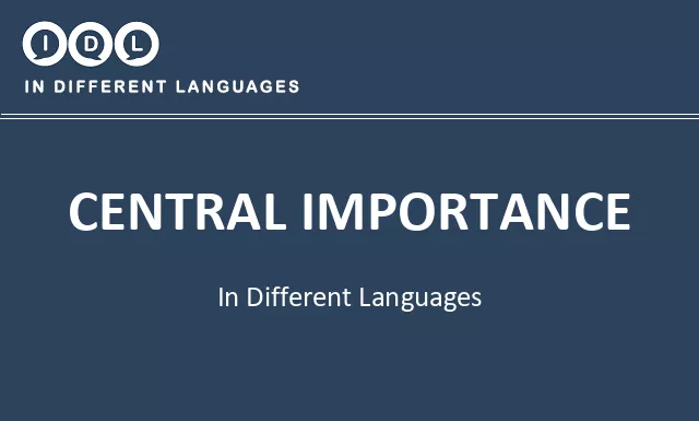 Central importance in Different Languages - Image