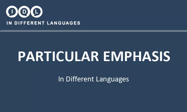 Particular emphasis in Different Languages - Image