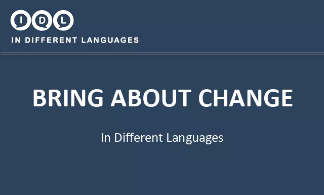 Bring about change in Different Languages - Image