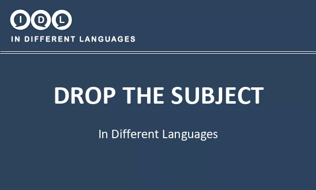 Drop the subject in Different Languages - Image
