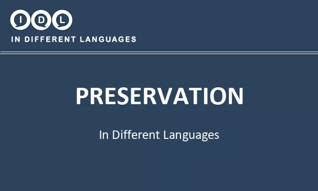Preservation in Different Languages - Image