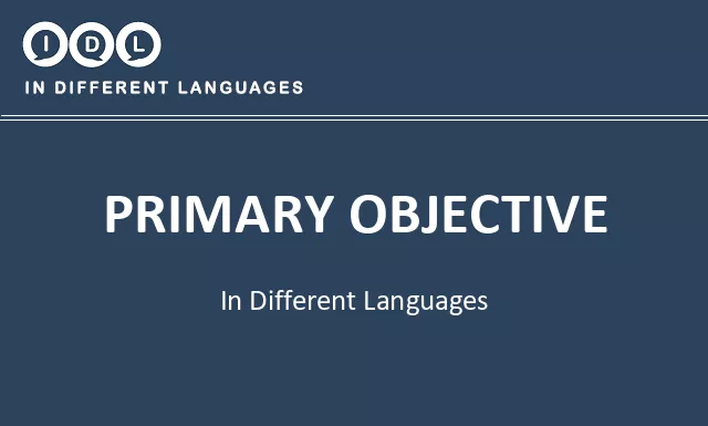 Primary objective in Different Languages - Image