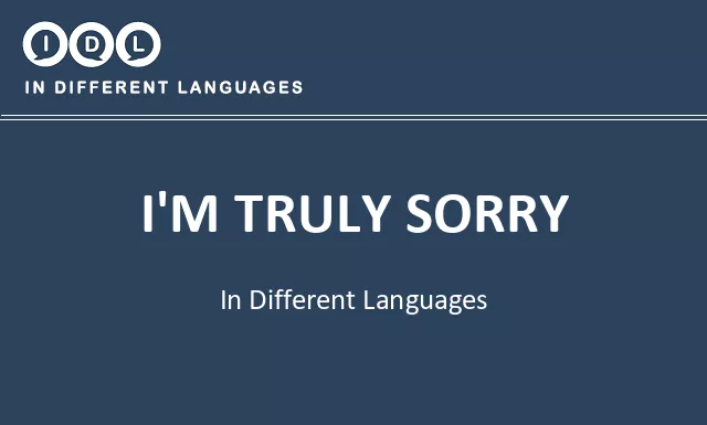I'm truly sorry in Different Languages - Image