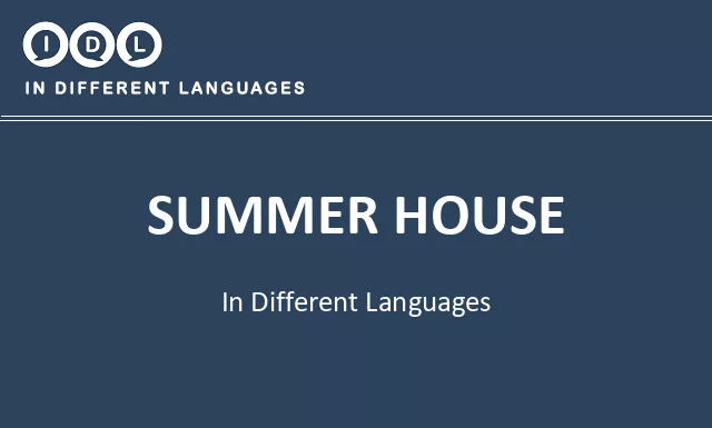 Summer house in Different Languages - Image