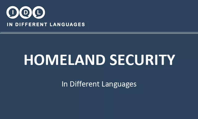 Homeland security in Different Languages - Image