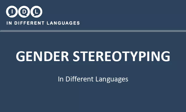 Gender stereotyping in Different Languages - Image
