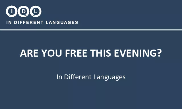 Are you free this evening? in Different Languages - Image