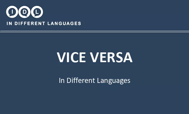 Vice versa in Different Languages - Image