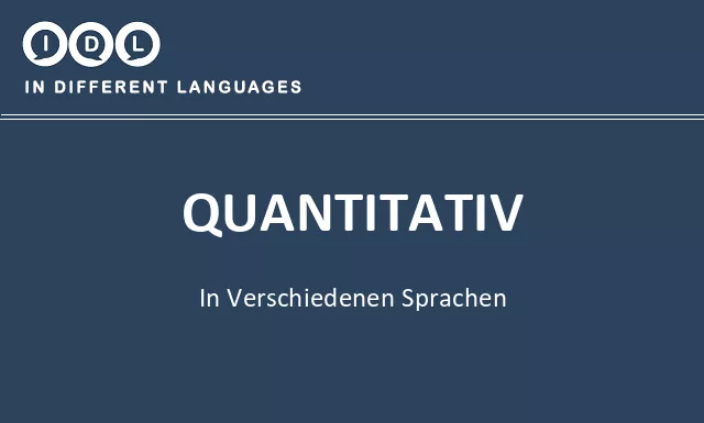 Quantitativ in verschiedenen sprachen - Bild