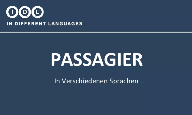 Passagier in verschiedenen sprachen - Bild