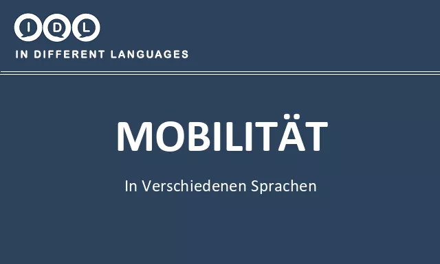 Mobilität in verschiedenen sprachen - Bild