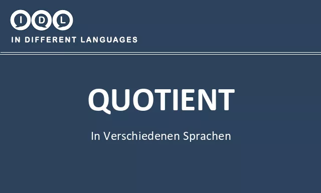 Quotient in verschiedenen sprachen - Bild