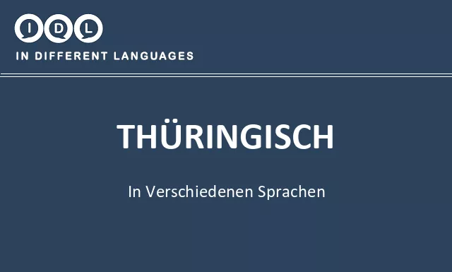Thüringisch in verschiedenen sprachen - Bild