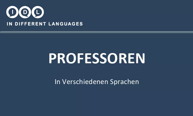 Professoren in verschiedenen sprachen - Bild