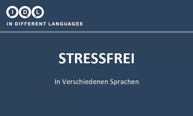 Stressfrei in verschiedenen sprachen - Bild