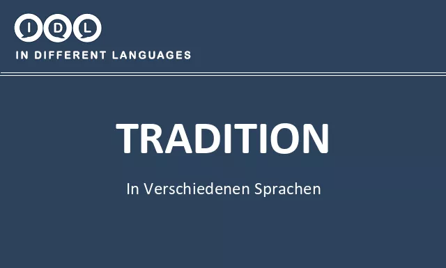 Tradition in verschiedenen sprachen - Bild