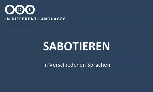 Sabotieren in verschiedenen sprachen - Bild