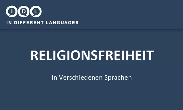 Religionsfreiheit in verschiedenen sprachen - Bild