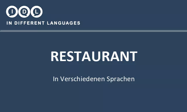 Restaurant in verschiedenen sprachen - Bild