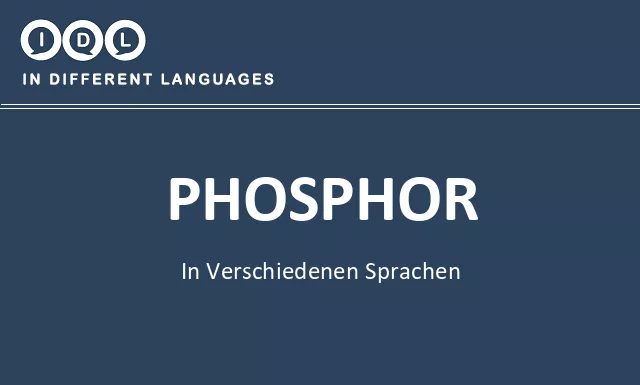Phosphor in verschiedenen sprachen - Bild