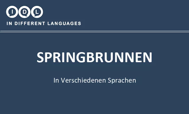 Springbrunnen in verschiedenen sprachen - Bild