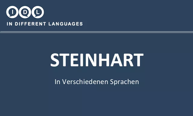 Steinhart in verschiedenen sprachen - Bild