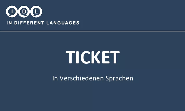 Ticket in verschiedenen sprachen - Bild