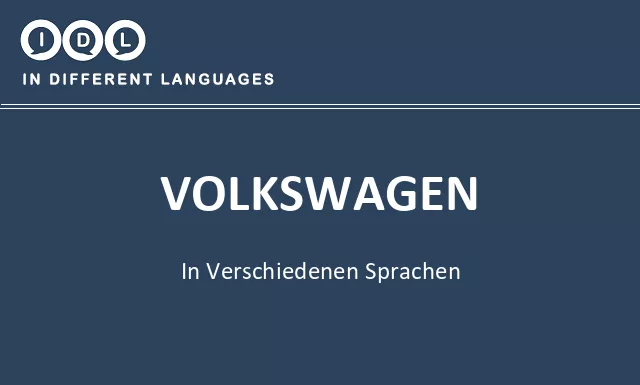 Volkswagen in verschiedenen sprachen - Bild