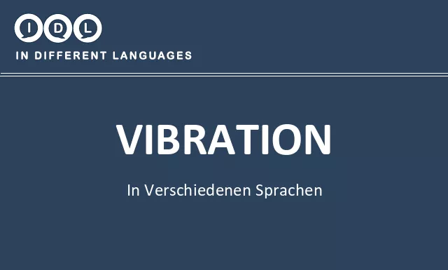 Vibration in verschiedenen sprachen - Bild