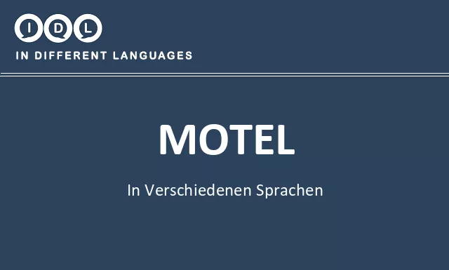 Motel in verschiedenen sprachen - Bild