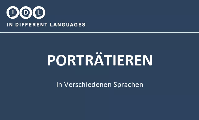 Porträtieren in verschiedenen sprachen - Bild