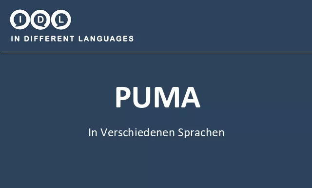Puma in verschiedenen sprachen - Bild