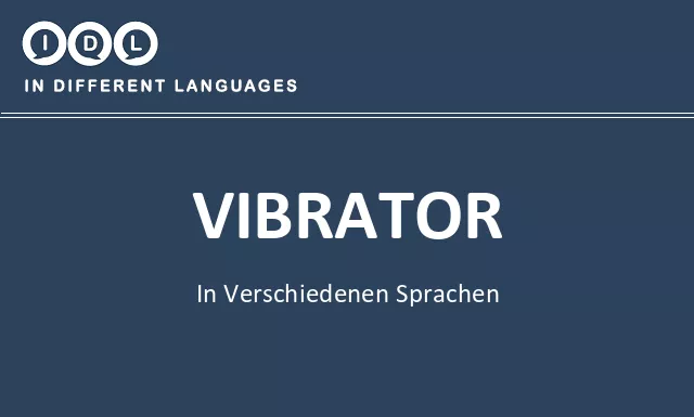 Vibrator in verschiedenen sprachen - Bild