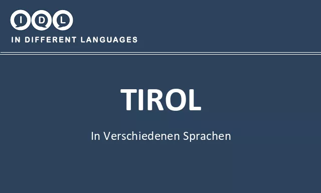 Tirol in verschiedenen sprachen - Bild