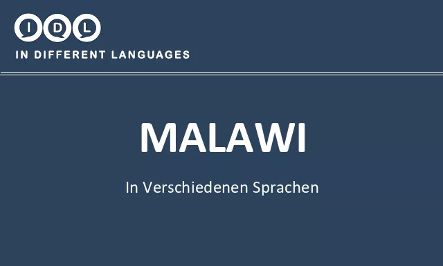 Malawi in verschiedenen sprachen - Bild