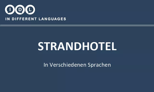 Strandhotel in verschiedenen sprachen - Bild