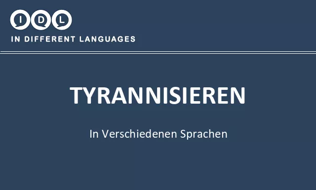 Tyrannisieren in verschiedenen sprachen - Bild