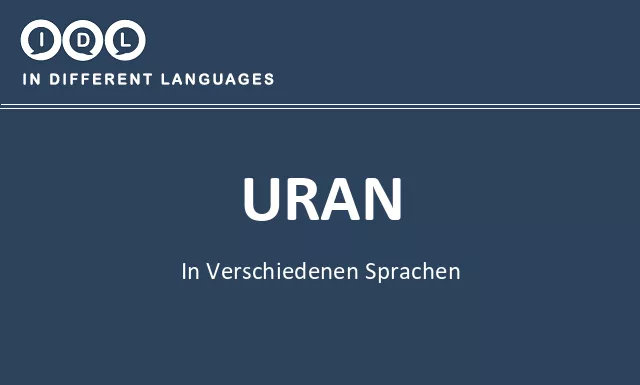 Uran in verschiedenen sprachen - Bild