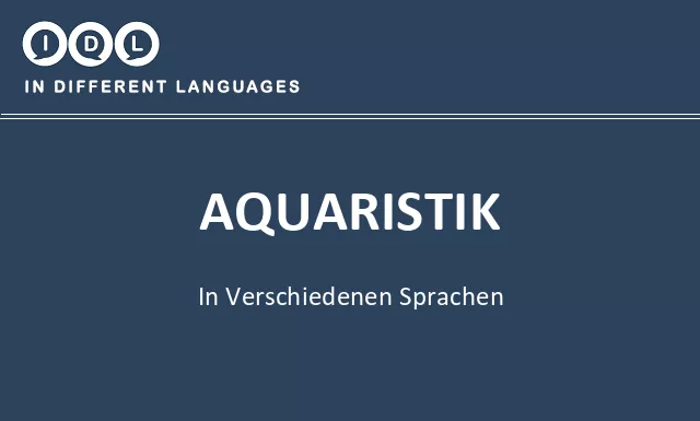 Aquaristik in verschiedenen sprachen - Bild